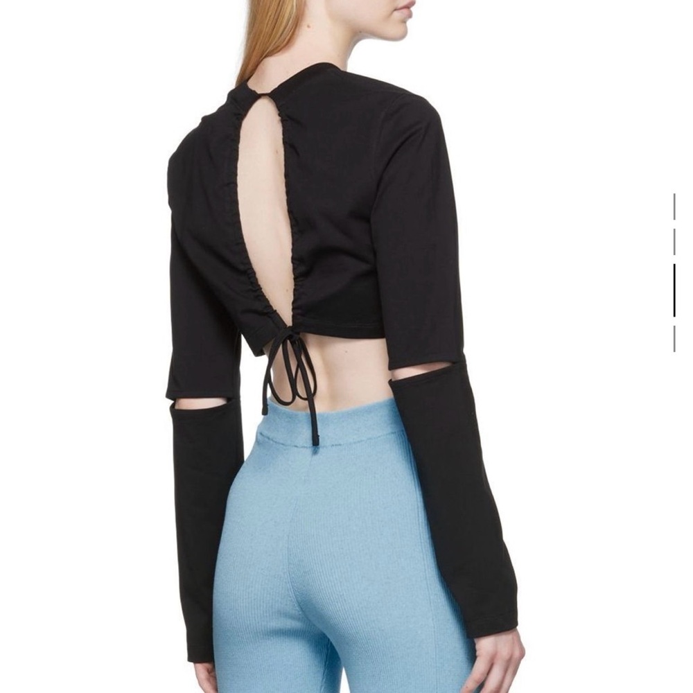 Jacquemus Black Long Sleeve Crop Top